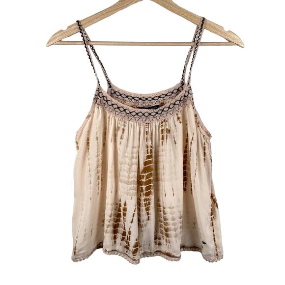 American Eagle Siren Mermaidcore Crochet Cami Blouse Pink Aquatic Design Size S - Picture 1 of 10